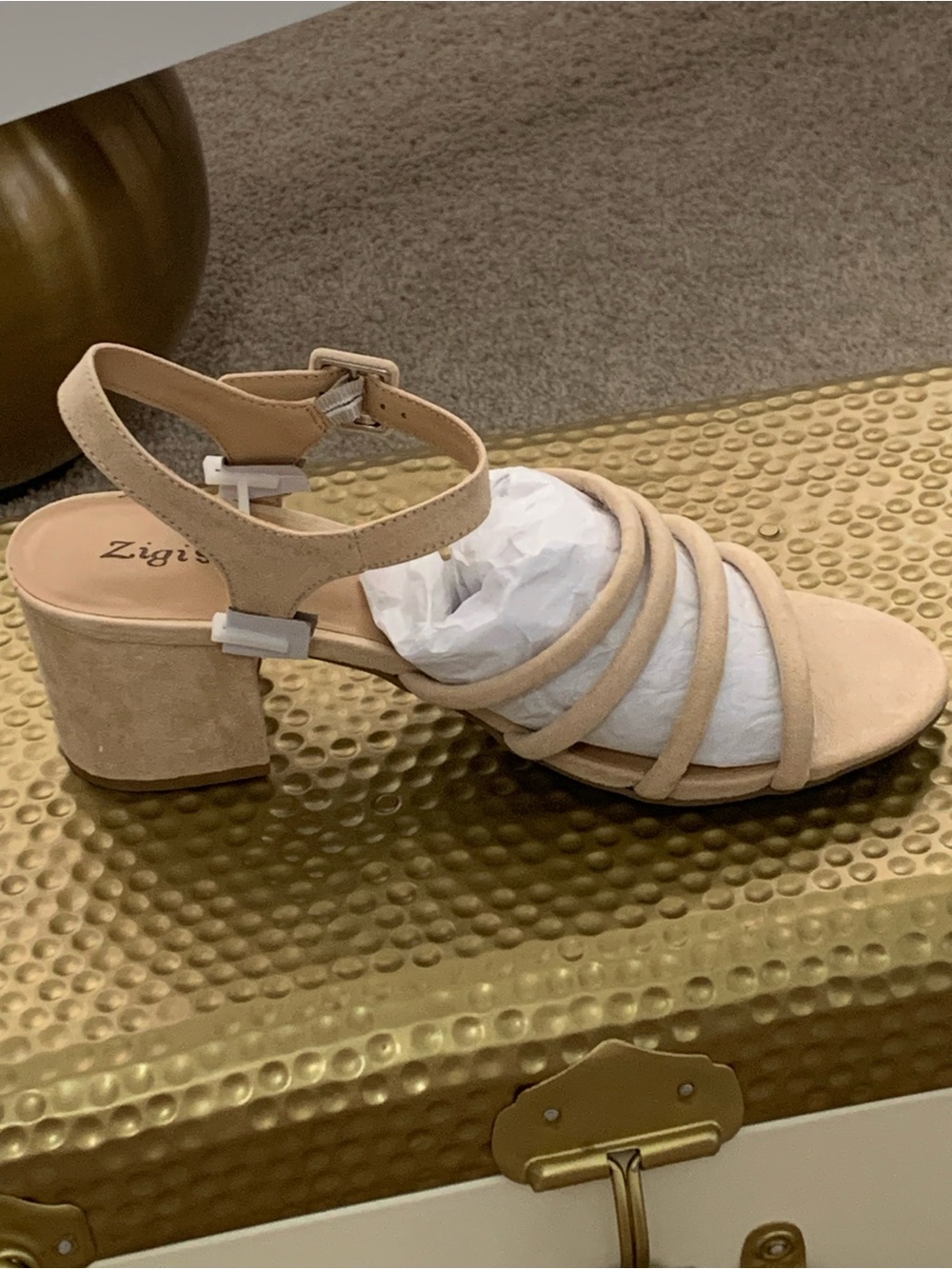 Zigi Soho Nude Multi-Strap Block Heel Sandal